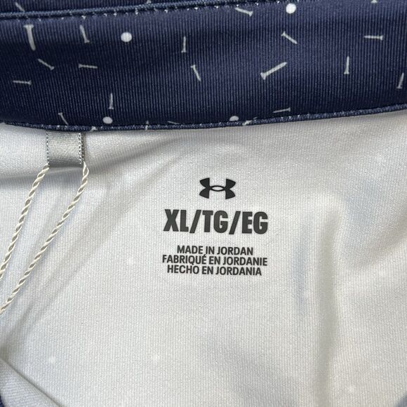 NEW Under Armour Golf Polo Shirt Blue Golf Ball Tee Print UPF 50 $90 Size XL - Picture 4 of 12